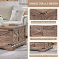 Rustic Square Wood Coffee Table for Living Room - Farmhouse Style