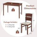 Costway 5-Piece Farmhouse Dining Table Set for 4 - Wooden Table with 4 Chairs