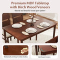 Costway 5-Piece Farmhouse Dining Table Set for 4 - Wooden Table with 4 Chairs