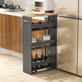 Costway 4-Tier Slim Rolling Kitchen Cart with Wheels - 8 Storage Compartments