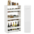 Costway 4-Tier Slim Rolling Kitchen Cart with Wheels - 8 Storage Compartments