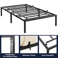 Sturdy Metal Platform Bed Frame - No Box Spring Required