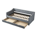 Christopher Knight Home Bennett Tufted Daybed Sofa with Storage Drawers and Stylish Curved Arms