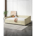 Christopher Knight Home Bennett Tufted Daybed Sofa with Storage Drawers and Stylish Curved Arms