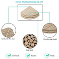 Corner Wall Shelves - Dimensions: 10D x 10W x 0.7H