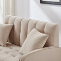 Contemporary Velvet Tufted Loveseat for Small Living Spaces - Beige Upholstered Sofa