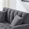 Contemporary Velvet Tufted Loveseat for Small Living Spaces - Beige Upholstered Sofa