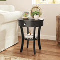 Costway Round 2-Tier Side Table - Versatile Nightstand for Bedroom and Living Room