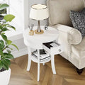 Costway Round 2-Tier Side Table - Versatile Nightstand for Bedroom and Living Room