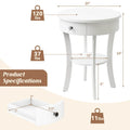 Costway Round 2-Tier Side Table - Versatile Nightstand for Bedroom and Living Room