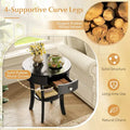 Costway Round 2-Tier Side Table - Versatile Nightstand for Bedroom and Living Room