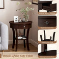 Costway Round 2-Tier Side Table - Versatile Nightstand for Bedroom and Living Room