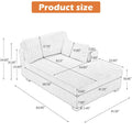 DREAMSIDEA Extra-Large Right-Facing Chaise Lounge Sofa