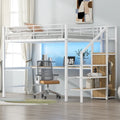 Complete Loft Bed Set with Desk, Storage Staircase, Compact Wardrobe, and LED Lighting