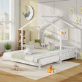 Gymax Twin to King Wooden House Bed Daybed with Safety Rails & Customizable Design