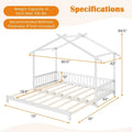 Gymax Twin to King Wooden House Bed Daybed with Safety Rails & Customizable Design