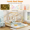 Gymax Twin to King Wooden House Bed Daybed with Safety Rails & Customizable Design