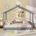 Gymax Twin to King Wooden House Bed Daybed with Safety Rails & Customizable Design