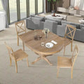 5-Piece Modern Dining Set for 4: Round Table with 4 Kitchen Chairs