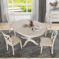 5-Piece Modern Dining Set for 4: Round Table with 4 Kitchen Chairs