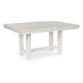 Fleur White Wood Dining Table with 2 Extendable Leaves, Adjustable from 62 to 86 Inches