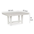 Fleur White Wood Dining Table with 2 Extendable Leaves, Adjustable from 62 to 86 Inches
