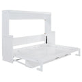 Queen/Full Size Murphy Bed with Hydraulic Lift and Integrated Desk Design