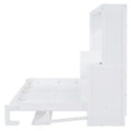 Queen/Full Size Murphy Bed with Hydraulic Lift and Integrated Desk Design