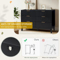 Modern 6 Drawer Dresser with Fluted Front and Metal Handles