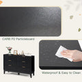 EROMMY Mid-Century Modern 6-Drawer Fluted Dresser - Wide Chest with Metal Handles for Bedroom and Living Room