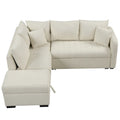 Roomfitters L-Shaped Sleeper Sofa with USB Ports, Power Outlets, and Versatile Storage Ottoman