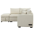 Roomfitters L-Shaped Sleeper Sofa with USB Ports, Power Outlets, and Versatile Storage Ottoman