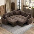 Roomfitters L-Shaped Pull-Out Sofa Bed with Wheels, USB Ports, and Power Outlets – Versatile Sleeper Sofa for Ultimate Living Room Comfort