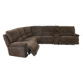 Renic Modern Dark Brown Reclining Sectional Sofa with Console and USB Ports by Furniture of America