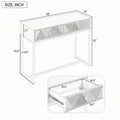 Contemporary Grey Console Table with Storage Solutions