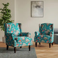 Pair of Stylish Upholstered Accent Chairs with Patterns for Living Room