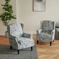 Pair of Stylish Upholstered Accent Chairs with Patterns for Living Room