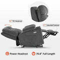 MCombo Compact Dual Motor Power Lift Recliner Chair with Massage, Dual Heating, and Adjustable Headrest - Model 7222