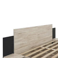 Modern King Size Wooden Floating Bed Frame with Nightstand and LED - Slatted Support Design