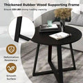 Gymax 36-Inch Round Solid Wood Dining Table for 4 with Pedestal Base