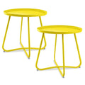 Round Metal Side Table - Waterproof for Indoor and Outdoor Use