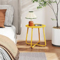 Round Metal Side Table - Waterproof for Indoor and Outdoor Use