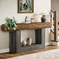 Rustic 2-Tier Entryway Table for Living Room, Hallway, and Foyer