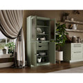 Palace Imports Solid Wood Pantry Cabinet with Frosted Glass and Solid Doors, Featuring 2 Drawers and Adjustable Shelves
