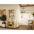 Palace Imports Solid Wood Pantry Cabinet with Frosted Glass and Solid Doors, Featuring 2 Drawers and Adjustable Shelves