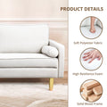 Elegant 65-Inch Orange Polyester 2-Seater Loveseat with Side Pockets and Round Cushions