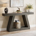 55-Inch Farmhouse Wooden Console Sofa Table with Storage - Dimensions: 11.81" D x 55.12" W x 31.5" H