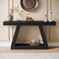 55-Inch Farmhouse Wooden Console Sofa Table with Storage - Dimensions: 11.81" D x 55.12" W x 31.5" H