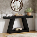 55-Inch Farmhouse Wooden Console Sofa Table with Storage - Dimensions: 11.81" D x 55.12" W x 31.5" H