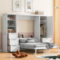 Contemporary Queen Murphy Bed with Integrated Closet and Storage Drawers